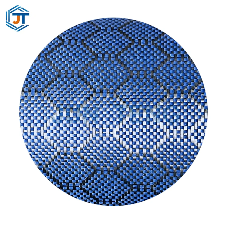 Tissu en fibre de carbone tissé bleu 3K